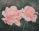 Peach Roses in Woil or Oil 11x14